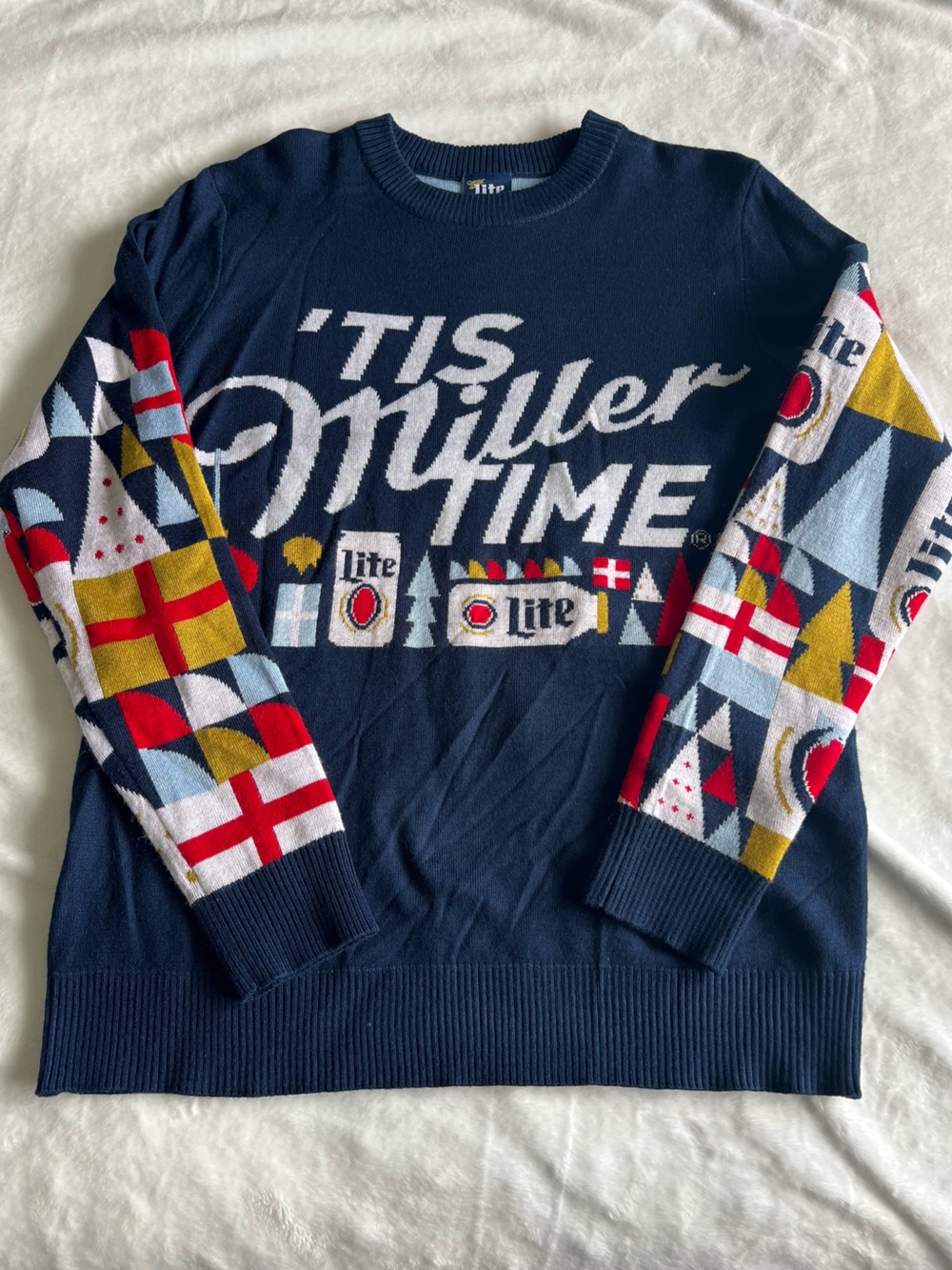 Miller Time Navy Graphic Crewneck Sweater